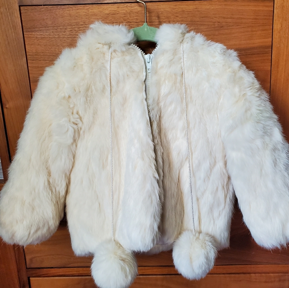 WHITE RABBIT Fur  Jacket for Little  Girl